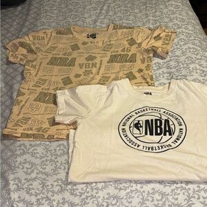 NBA Tan and White Graphic T-Shirts